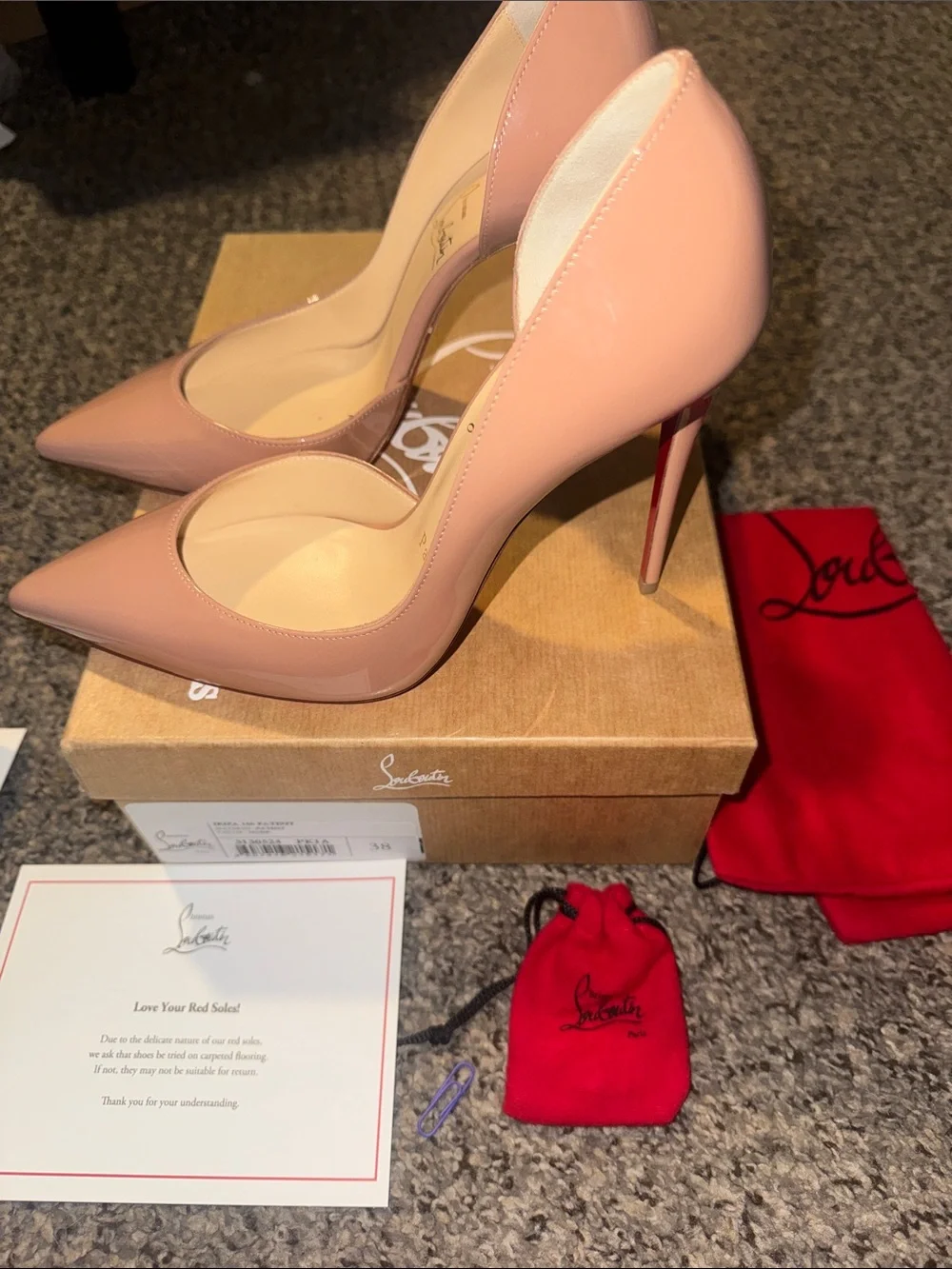 Christian Louboutin Blush Patent Leather Pointed-Toe Pumps